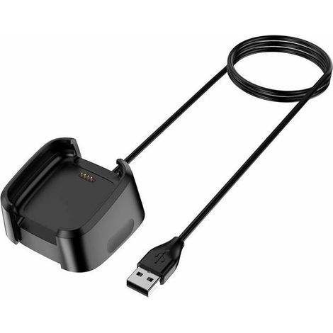 Câble de charge USB pour Fitbit Versa 2, remplacement de chargeur avec connecteur magnétique, compatible montre connectée, câble de recharge rapide, longueur 1m, noir, accessoire de recharge fiable (1/5)