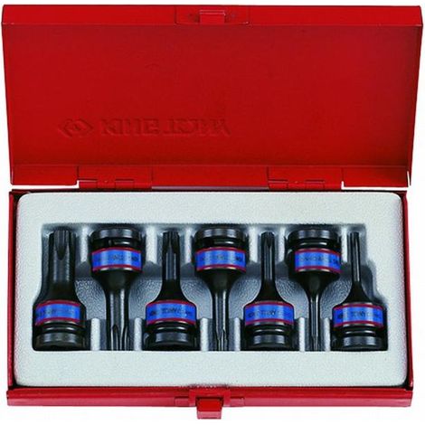 KING TONY ZESTAW NASADEK UDAROWYCH 1/2  7cz.KR.TORX T25-T60 T25,T30,T40,T45,T50,T55,T60, KASETA