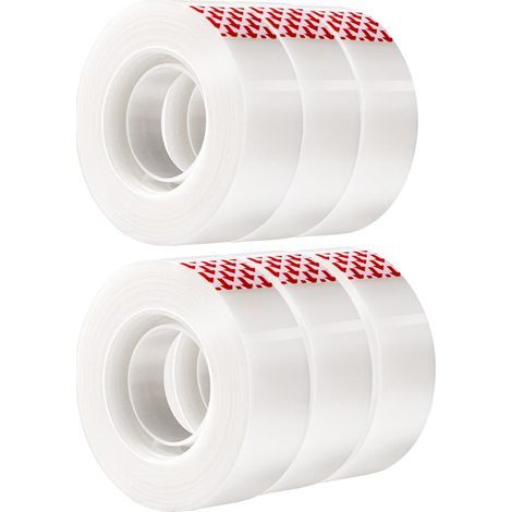Ruban adhésif invisible 1,8 cm × 26 m – Lot de 6 rouleaux transparents haute résistance pour bricolage et bureau (1/5)