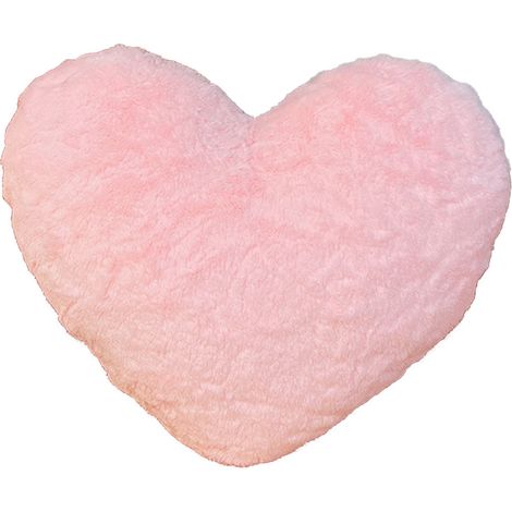 Cojín en forma de corazón, fibras sintéticas, piel sintética de conejo, decoración para dormitorio/sala de estar (1/5)