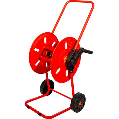 Carrello Avvolgitubo Manuale con Ruote 50 mt Tubo Ø1/2” in Acciaio Verniciato Rosso Agrati (1/2)