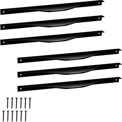 Set di 6 maniglie per mobili in alluminio, nero opaco, 340 mm (1/5)