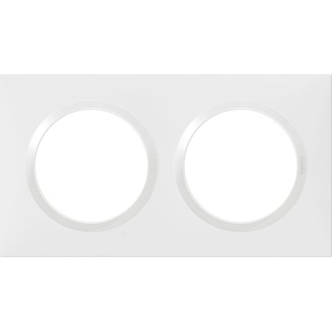 LEGRAND - Plaque carrée dooxie 2 postes finition blanc