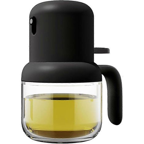 Filiyano-Flacon pulvérisateur d'huile de 180 ml, distributeur d'huile d'olive, flacon en verre pour assaisonnement et grillades, étanche (noir) (1/4)