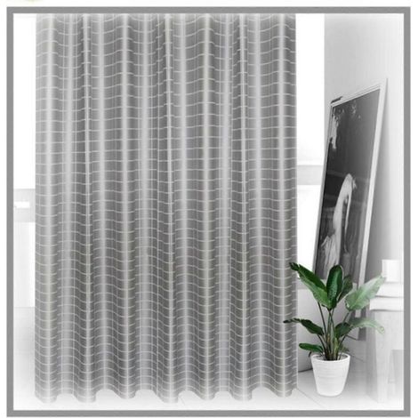 Rideau De Douche - Polyester - 150x180 Cm - Imperméable - Ourlet Lesté - 1 Pièce (1/5)