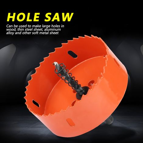 Scie cloche bi-métal 95mm M42 acier rapide avec foret pilote pour perçage bois métal PVC (1/5)