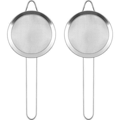 Set of 2 stainless steel cocktail strainers, fine sieve for professional bars, versatile mixology accessory, high-quality tea and beverage filter (1/5)