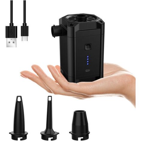 Pompe à air pour gonflables, pompe à matelas de voyage, gonfleur électrique compact, souffleur d'air portable rapide, léger, rechargeable par USB, idéal pour les flotteurs de piscine (1/5)
