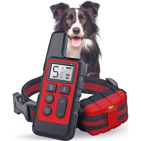 Electric Dog Collar  Remote Control Dog Training Collar  Anti Bark Collar for Small Medium Large Dogs, 3 Mode Beep Vibration Sound  Red Anti-Escape Dog Collar
