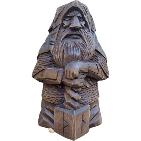Statuette Viking Odin Thor en Résine pour Décoration Jardin Extérieur et Intérieur