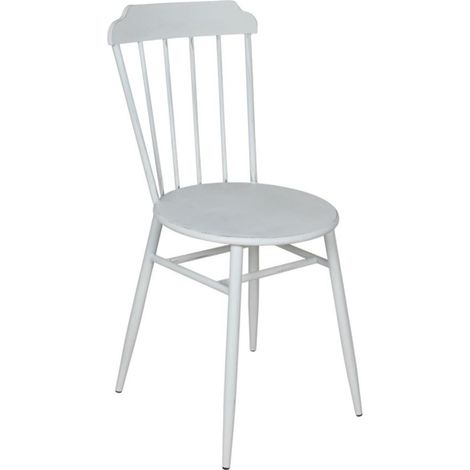 Metallstuhl Scandi antik weiß Gartenstuhl Terrassenstuhl Balkonstuhl Dekostuhl