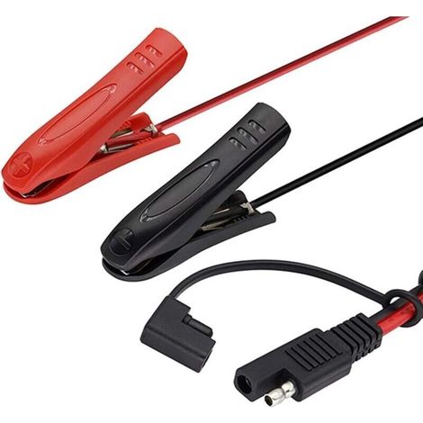 Câble de batterie moto 1 m, câble de démarrage moto 14 AWG, câble de batterie à pinces crocodiles, câble d'extension solaire, câble de batterie voiture, câble de démarrage, câble d'extension de batter (1/3)