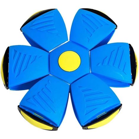 Jouets pour chiens Soucoupe volante Ball Pet Magic Deformation UFO Toy Sports de plein air Dog Training Equipment Dog's Play Flying (Bleu)