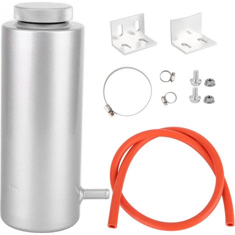 80ml Aluminum Radiator Coolant Recovery Tank Overflow Reservoir Universal Automotive Silver MUMU