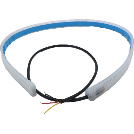 1 Paire 60CM Bande LED Silicone Fluorescente pour Voiture, Feu de Jour de Type Balayage (1/5)