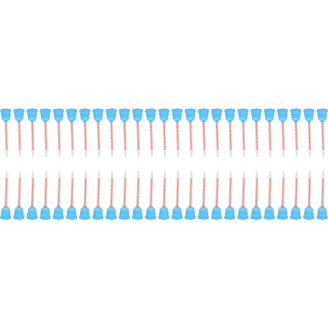 50 embouts mélangeurs pour résine époxy, applicateur de colle, accessoire dentaire, bleu et orange, ratio 10:1 (1/5)