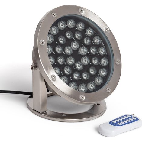 Spot LED RGB Fixation au Sol 12V 36W Submersible IP68 RGB (1/5)