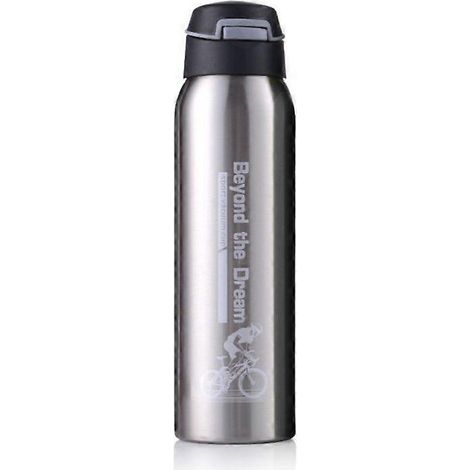 Isolierte Mountainbike-Trinkflasche, Edelstahl-Wasserflasche, auslaufsicherer Verschluss, hält Getränke heiß und kalt, zum Radfahren und Wandern.