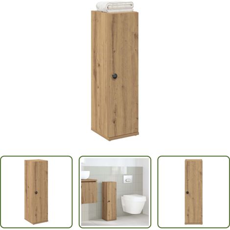 vidaXL Toilettenpapierhalter - Badezimmerschrank mit Rollenhalter Artisan-Eiche 20,5x22x72 cm (1/5)