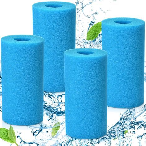 Set mit 4 Filterschwämmen Typ A, Schaumstofffilter für Whirlpools, Schaumstoff-Poolfilter, Schaumstofffilterkartuschen, wiederverwendbar und waschbar, für Whirlpools und Schwimmbäder (1/5)