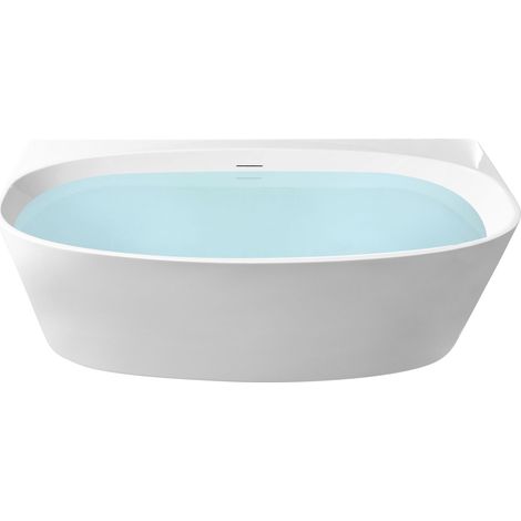 Vasca da bagno in acrilico ovale a filo parete 150 x 79 cm Bianca Parnaiba