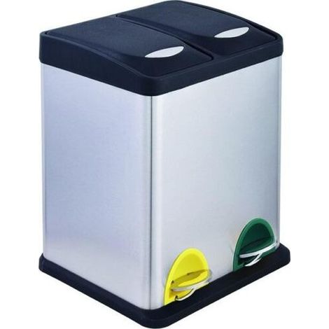 Pattumiera Differenziata Inox 31x31x40 cm 8+8L VIGOR (1/3)