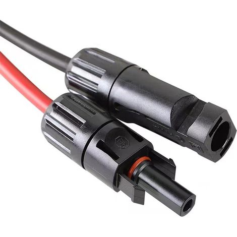 Solar Module Extension Cable MC4 PV Connector Extension Cable PV Cable - 4 square red and black 5m each, single head, 2pcs (1/4)