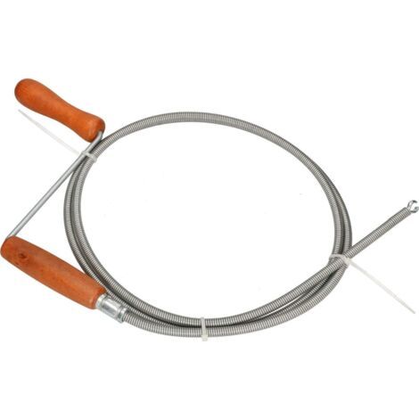 Arbre de nettoyage de tuyaux, 9 mm, Fil d'acier à ressort galvanisé, Toutes les tailles, Canal flexible, Poignée en bois (3 mètres)-NANOTEH (1/5)