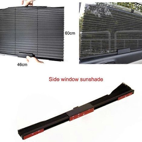 Rideau pare-soleil rétractable pour voiture avec protection UV, pare-soleil de vitre avant rétractable pour SUV, camions et voitures, pour vitres latérales. (1/5)