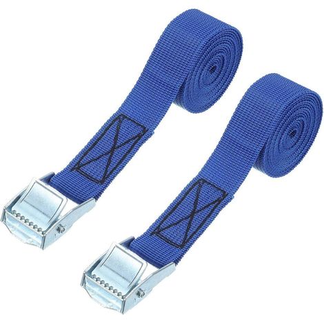 2x Spanngurte 1,5m Blau mit Schnalle, bis 250kg belastbar