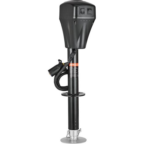 Cric électrique robuste pour remorque 2268 kg avec connecteur 7 broches, manivelle manuelle et couvercle étanche, levée 25,4 à 71,9 cm (1/5)