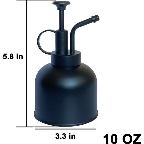 Flacon pulvérisateur en Acier Inoxydable pour Plantes-Petit arrosoir-Outils de Jardinage Modernes pour Plantes en Pot d'intérieur-Arrosage et pulvérisation (Noir Mat, 0.3L) (1/4)