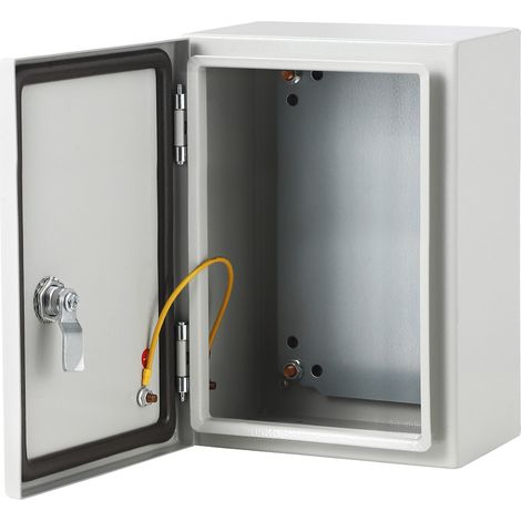 Boîte électrique en acier NEMA 4X étanche IP66 - Coffret de distribution intérieur/extensionérieur - Plaque de montage amovible - Double verrou - Paroi épaisse 1,5mm - Taille 12x8x6 (1/5)