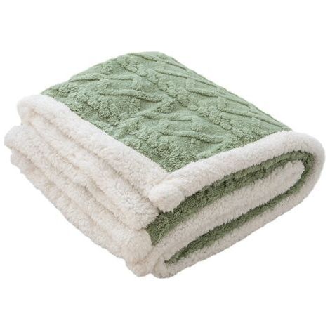 Sollbry – Couverture polaire double face 100 x 150 cm – Polaire corail et Sherpa shaggy – Chaude et douce pour canapé – Couverture d'automne et d'hiver (1/5)