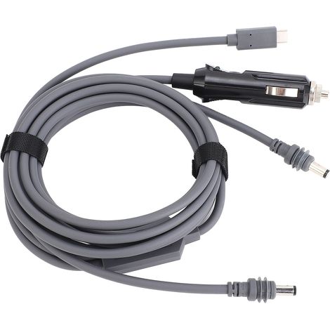 Câble d'alimentation 3 m pour mini antenne parabolique, cordon de charge étanche USB-C 12V/24V pour adaptateur voiture, compatible 65W PD (1/5)