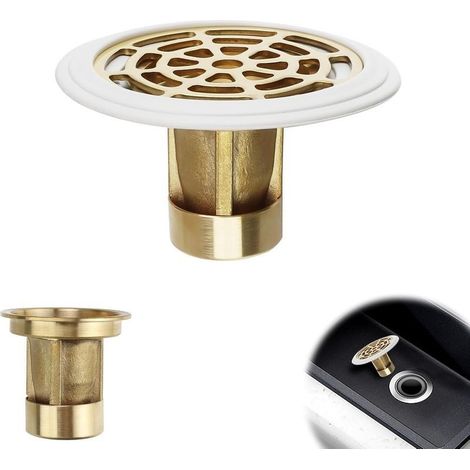 pour Diamètre de Trou 27 55 mmSiphon Douche,Bonde de Douche avec Anneau en Caoutchouc,Bouchon Douche en Cuivre,pour Siphon de Sol et Salle de Bain (1/5)