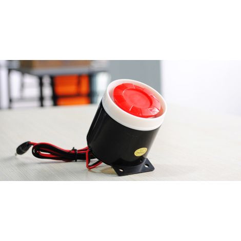DC 12V Mini Sirène Filaire Corne 120 DB Sécurité à la Maison Système d'alarme Sonore de Sécurité Système (1/4)