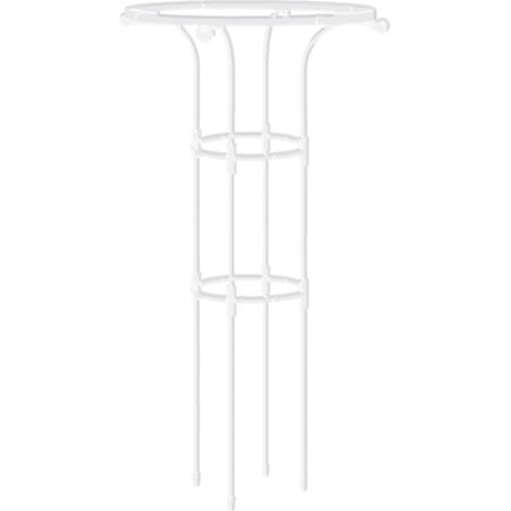 Soporte para plantas trepadoras, enrejado, soporte redondo único para uso interior y exterior en color blanco, 95 cm (1/5)