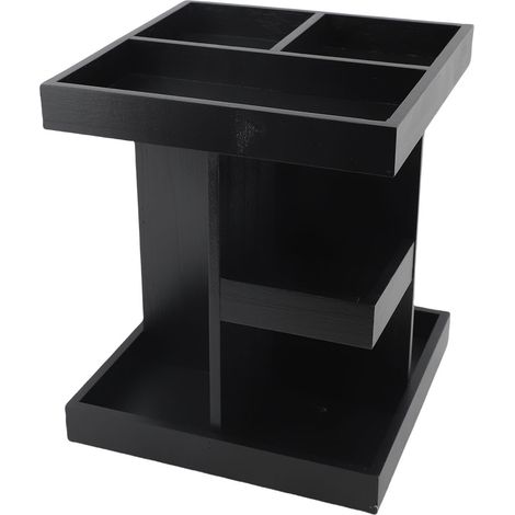 Étagère Parfum 360° Rotative Grande Capacité Bois – Organisateur Cologne Montres Bijoux Clés Voiture, Noir (1/4)