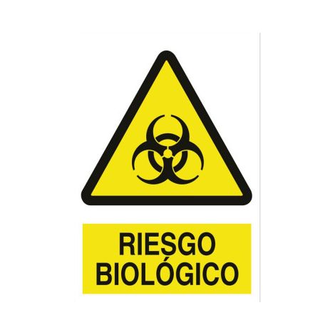 Señal de advertencia sobre Riesgo biológico (3 tamaños) Poliestireno 210X148 mm (1/2)