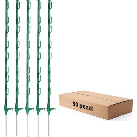 50 Pièces Piquets Clôture Électrique Plastique 122cm, Vert (1/5)