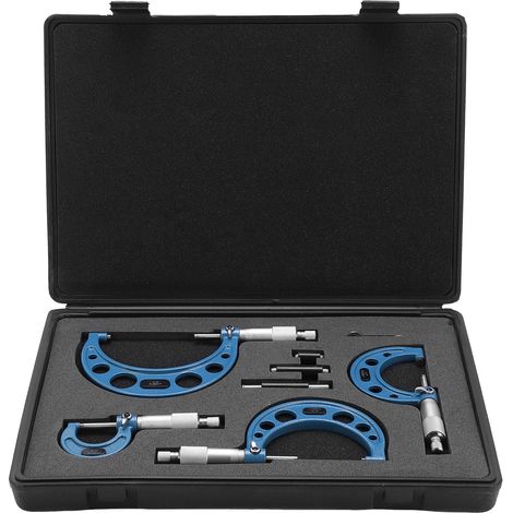 Jeu de micromètres extérieurs avec clé de normes d'étalonnage, outil de machiniste de précision 0 à 4 pouces (1/5)