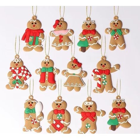 Figurines de bonhommes en pain d'épice, idéales pour le bricolage et les décorations de Noël, lot de 12 (1/5)