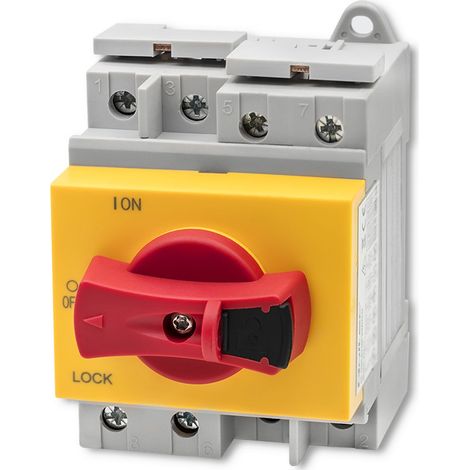 Qoltec DC-Lasttrennschalter mit Verriegelungsfunktion Hauptschalter 1200V 32A 8kV 4P