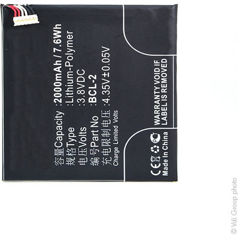 NX - Batterie téléphone, smartphone, GSM pour Lava 3.8V 2000mAh - BCL-2 (1/4)