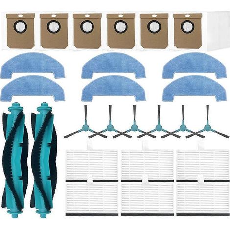 Lot de 26 pièces de rechange pour aspirateur Cecotec Conga 7690 Immortal Max : brosse principale, filtre HEPA et chiffon de nettoyage. (1/5)