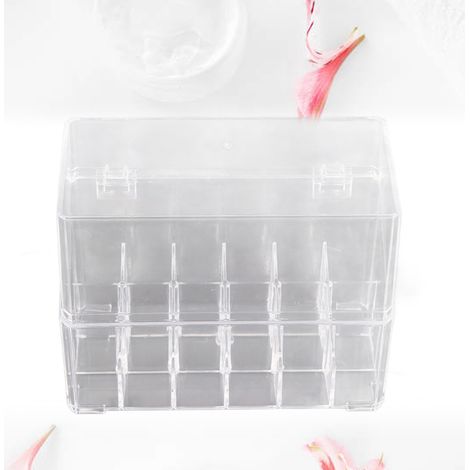 Acryl-Make-up-Regal mit 18 Fächern für Lippenstifte und Lippenbalsam (1/5)