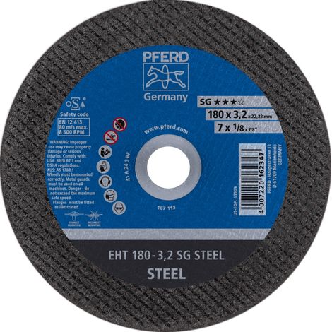 PFERD TOOLS Trennscheibe EHT 180x3,2x22,23 mm gerade Leistungslinie SG STEEL für Stahl 25 Stk (1/5)