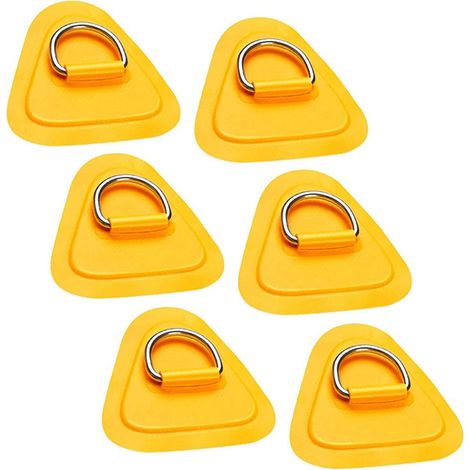 Yellow PVC repair patch and stainless steel D-ring for kayak/paddleboard – accessories for inflatable boats and surfboards