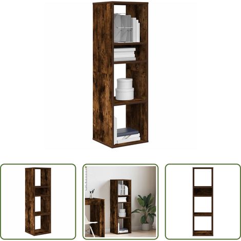 Bücherregal Wandhalterung - Bücherregal Räuchereiche 34x31x112 cm Holzwerkstoff (1/5)